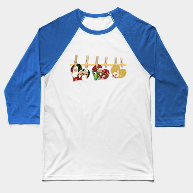 Merry Christmas Santa Banner Baseball T-Shirt by holidaystore